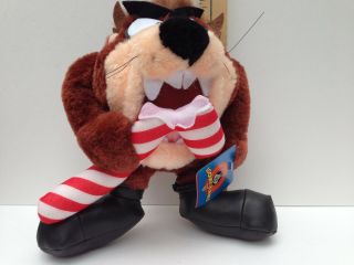 Tasmanian Devil Plush Stuffed Toy Character Looney Tunes Candy Cane Taz Nwt Rare