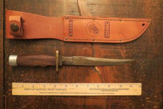 Vintage Ww2 Combat Trench Knife And Ka - Bar Sheath / Usmc