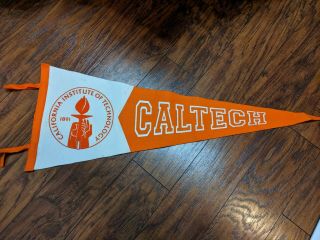 Caltech - Vintage Felt Pennant With California Institute Of Technology Logo