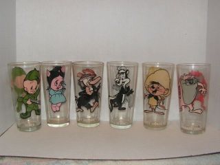 Set Of 6 Pepsi Collector Series 1973 Warner Brothers Cartoon Glasses