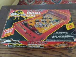 1993 Jurassic Park Electronic Tabletop Pinball Machine Game Rare