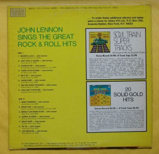 BEATLES JOHN LENNON SINGS THE GREAT ROCK & ROLL HITS ROOTS LP ADAM VIII 8108 2