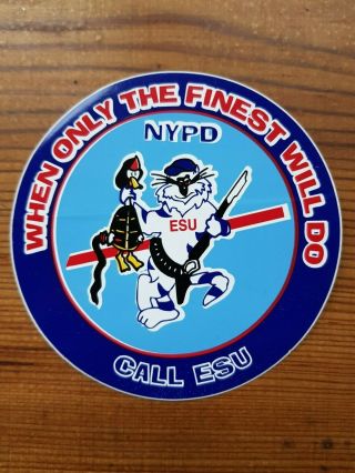 Nypd Esu Ultra Rare Sticker Emergency Swat Ny Tactical Police Sheriff Fdny Srt