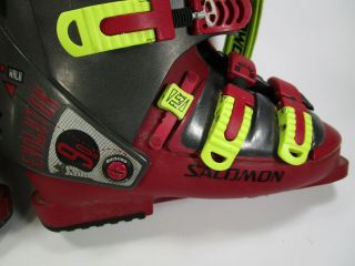 Vintage Retro red Salomon evolution 90 Ski Boots Downhill 360/29 2