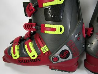 Vintage Retro red Salomon evolution 90 Ski Boots Downhill 360/29 3