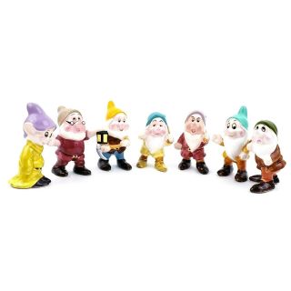 Vintage Disney Snow White And Seven Dwarfs Seven Dwarfs Porcelain Figurines