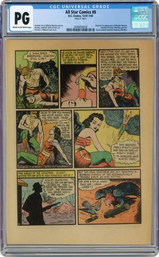 All Star Comics 8 Cgc Pg 21st Page Only 2049454018 1st App.  Wonder Woman