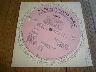 Vintage The Cuthbertson Verb Wheels Spanish Language Reference 1933 D C Heath