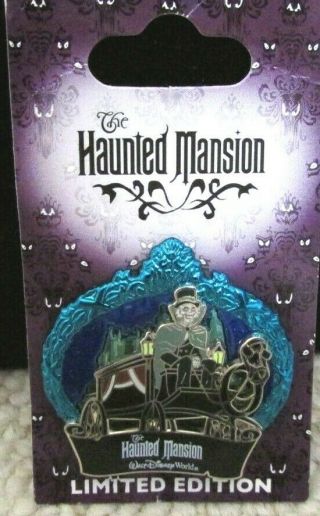 Disney Haunted Mansion Ghost Hearse Blue Frame Moc Htf Rare Le Retired Pin