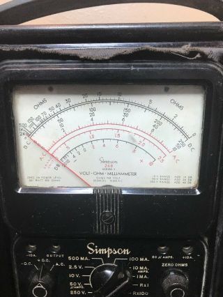 Vintage Volt - Ohm - Milliammeter.  Not.  Simpson Model 260 Series 5. 3