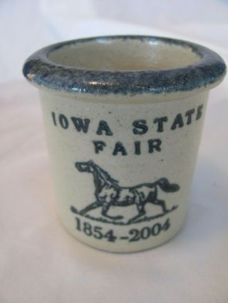 2004 Iowa State Fair 150th Year Commemorative Leckband Pottery Mini Crock