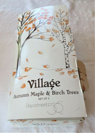 Village Autumn Maple & Birch Trees Set Of 4 Department 56