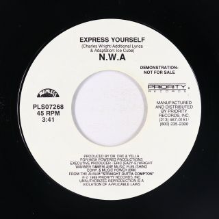 Rap 45 - N.  W.  A - Express Yourself - Ruthless/priority - Vg,  Mp3 - Promo