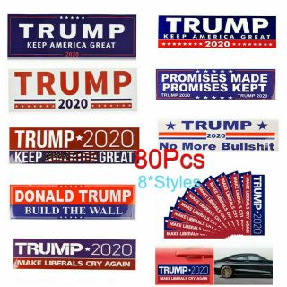 80pcs Donald Trump 2020 President Keep Make America Great Car Bumper Stickers