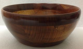 Vintage Koa Wood Bowl - Irving C Everett Kauai 8.  5” 2