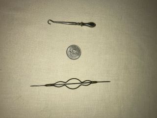 Vintage Sewing Crochet Tatting Hook And Glove Shoe Collar Button Hook