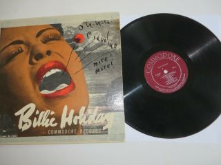 Billie Holiday Commodore Records Fl 30,  008 Lp Microgroove