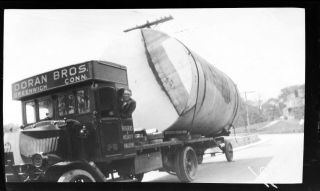 Vtg C.  1930 Photo Film Negative Doran Bros Hauling Early Mack Truck Greenwich Ct