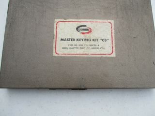 Vintage Corbin Master Keying Kit Locksmith Set Metal Box MK52 - 5253 cylinder C3 2