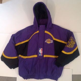 Lakers Vintage Winter Coat Mens Size Xl Logoathletic Nba La