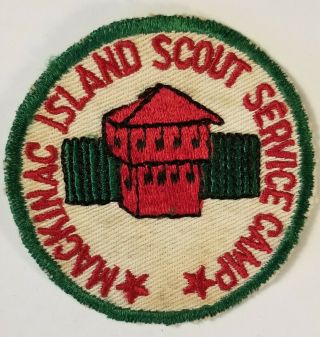 Vintage 1950s Mackinac Island Boy Scout Service Camp Patch Michigan Fort Bsa Mi