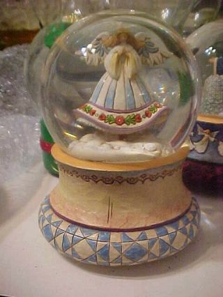 Jim Shore " Angel On Wing " From 2007 4008848 Musical Snow Globe