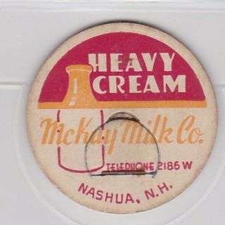 Mckay Milk Co.  Milk Cap - Nashua,  Hampshire
