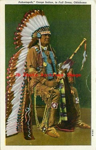8 Linen Postcards,  Native American Indians,  Osage,  Cherokee,  Seminole