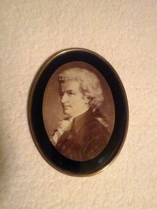 Vintage Print Portrait Of Man In Frilly Shirt,  Oval Gold Frame 7 " X 5 "