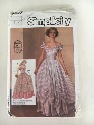 Vintage Simplicity 6827 Dress Pattern Jessica / Gunne Sax Cut Size 8