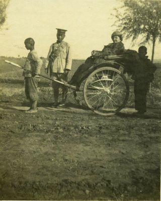 1910s Chinese Soldier & Rickshaw Hand Made China Stereoview