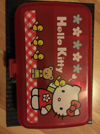 Vintage Sanrio Hello Kitty Plastic Pencil Case With Lock And Keys 1999