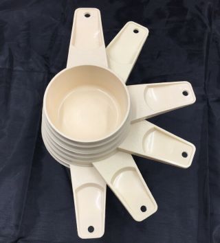 Tupperware Measuring Cups Almond Beige Off White Cream • Complete Set Of 6