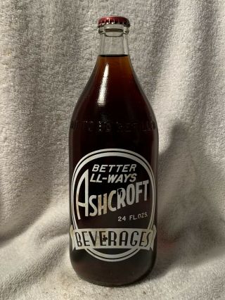 Full 24oz Ashcroft Cola No Deposit Acl Soda Bottle Dr.  Pepper Barnesboro,  Pa