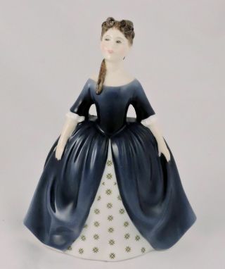 Royal Doulton Figurine Debbie Hn2385 Bone China Blue Dress