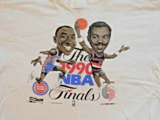 Vintage Nba 1990 Detroit Pistons Basketball Shirt Size Xl Motorcity Blazers