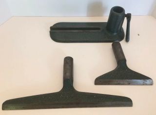 2 Vintage Lathe Tool Rests (6 " &12 ") W/base For The Yates - American W - 20 Lathe