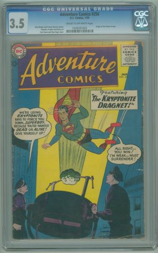 Adventure Comics 256 Cgc 3.  5 Vg - Origin Of Green Arrow 1959 Undervalued Key