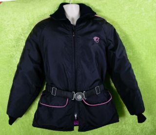 Vtg Arcticwear Arctic Cat Snowmobile Jacket With Patch Black Purple Size Large