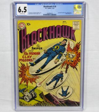 Dc Comics Blackhawk 118 Cgc Graded 6.  5 Dillin Cuidera Frank Frazetta Story 1957