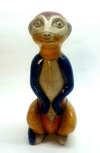 Very Rare Walt Disney Meerkat Raku Pottery South African 6 " Figurine S/h