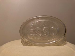 Vintage Esso Clear Plastic Piggy Bank With " Esso " Logo -