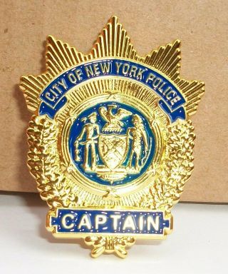 Nypd Police Captain Mini Badge Shield Capt Lapel Pin Not Coin