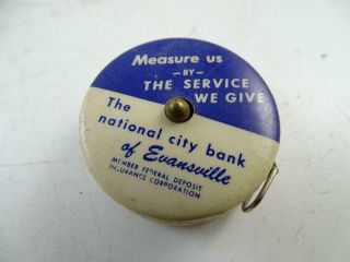 Vintage Advertising Sewing Tape Measure Lawndale Evansville In City Bank Antique