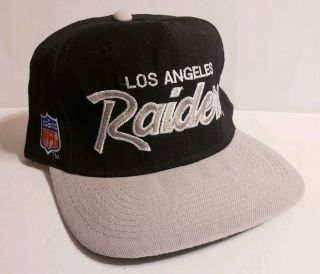 Vintage Sports Specialities Los Angeles Raiders Size 7 1/2 Script Hat La Nwo Og