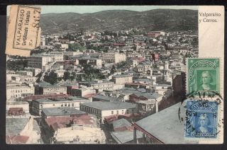 4010 Chile Valparaiso Y Los Cerros Panorama Postcard 1909