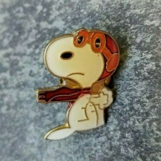 Snoopy Red Baron Aviator Flying Charlie Brown Peanuts Comic Lapel Hat Pin