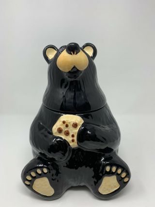 Big Sky Carvers " Bearfoots " Bears,  Black Bear Cookie Jar By Jeff Fleming