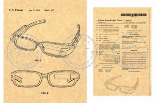 Google Glass Wearable Computer Patent 2015 Art Print Mountain View,  Ca Pm 927