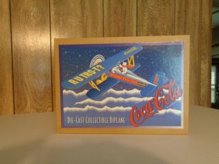 1997 Coca Cola Brand Collectible Die - Cast Biplane With Polar Bears